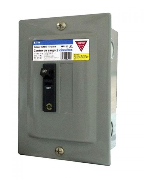 CCR02EN | CENTRO DE CARGA PARA EMPOTRAR 2 UNIDADES GRIS 10 3H 50A 240/120V/CA 60HZ NEMAL 1 | ROYER