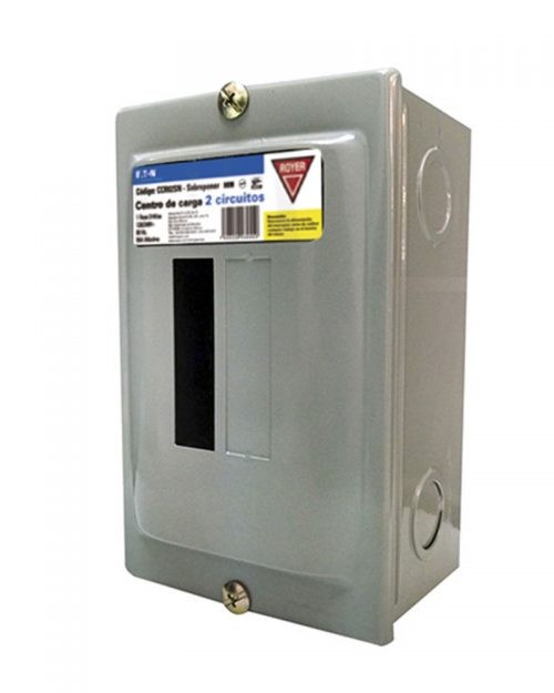 CCR02SN | CENTRO DE CARGA PARA SOBREPONER 2 UNIDADES GRIS 10 3H 50A 240/120V/CA 60HZ NEMAL 1 | ROYER
