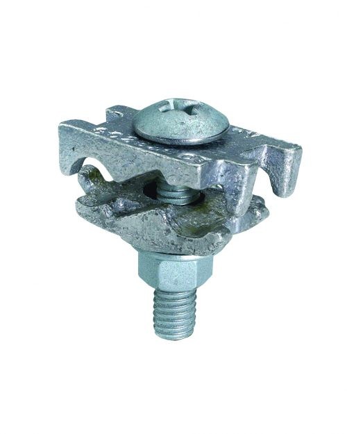 Cast Copper Alloy Cable Tray Ground Clamp, 6 Sol. (.162 Dia.) -1/0 Str. (.372 Dia.), 1.12 In Burndy