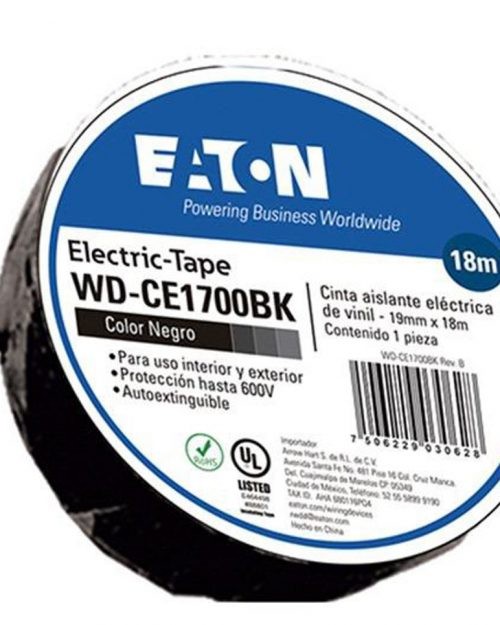 CINTA AISLANTE DE PVC COLOR NEGRO 3/4, 18 METROS | ROYER