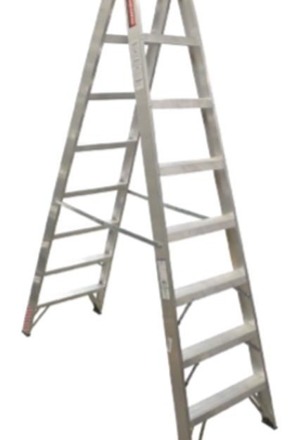 ESCALERA TIJERA DOBLE AL DE 5 PELDAÑOS TIPO II  102 Kg COLOR ALUMINIO