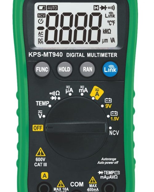 MULTÍMETRO BLUETOOTH 600V VOLT AC/DC, CORRIENTE AC/DC, TEMPERATURA, TRMS, NCV,