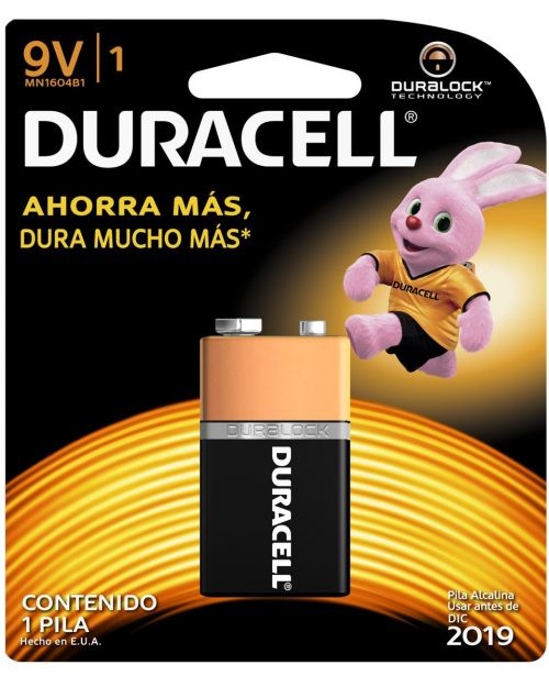 PILA ALCALINA TIPO CUADRADA 9V, DURACELL