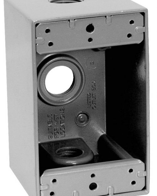 CAJA RECTANGULAE DE ALUM PARA USO INTEMPERIE DE 1 PUL MCA. CHD.