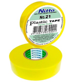 CINTA PARA AISLAR DE PVC No.21 19MM X 18 MTS COLOR AMARILLO, MARCA NITTO