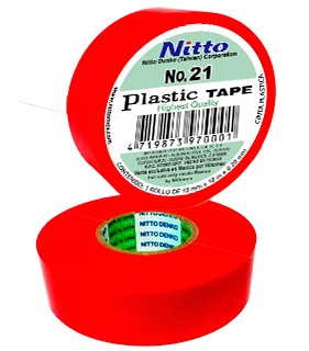 CINTA PARA AISLAR DE PVC No.21 19MM X 18 MTS COLOR ROJO, MARCA NITTO